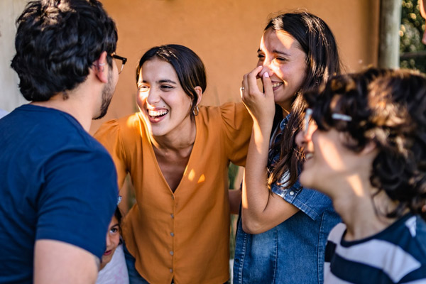 a group of people having fun