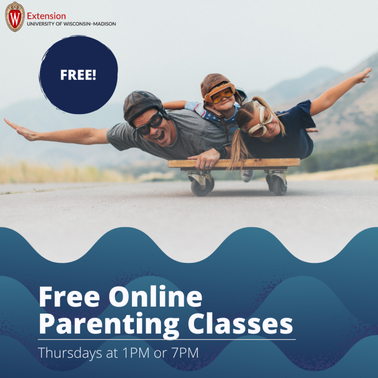 Free online Parenting Classes: thursdays at 1pm or 7pm